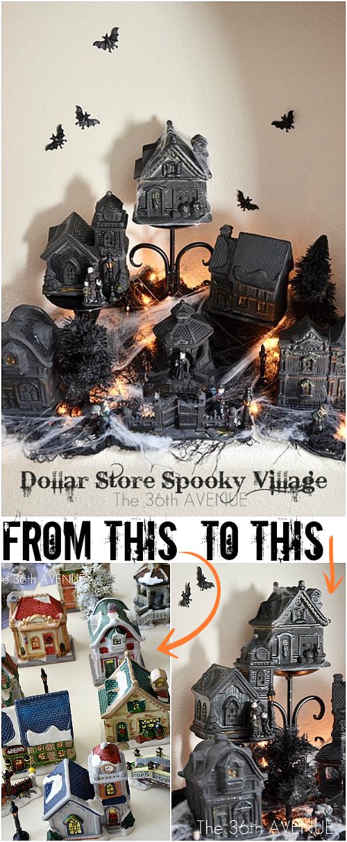 Halloween Village – DIY Dollar Store Craft | The 36th AVENUE