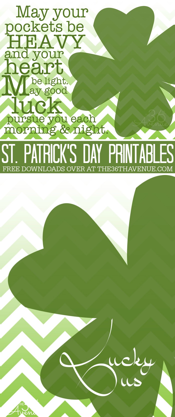 St. Patrick's Day Free Printables at the36thavenue.com Pin it now and print them later! 