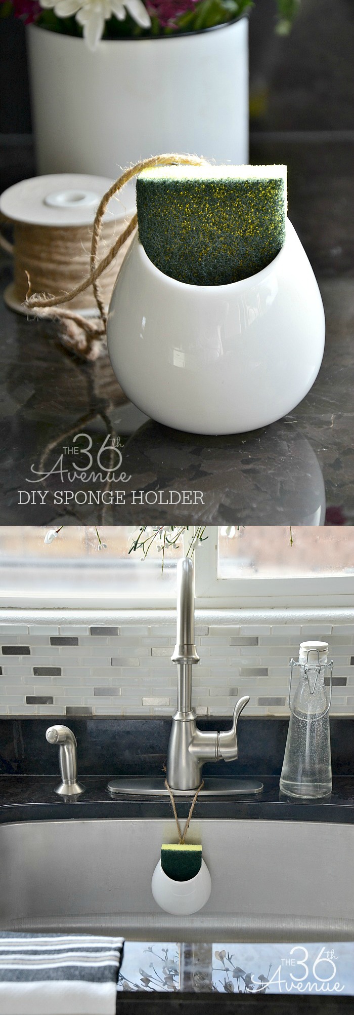 DIY Pedestal Kitchen Sponge Holder - Pretty Handy Girl