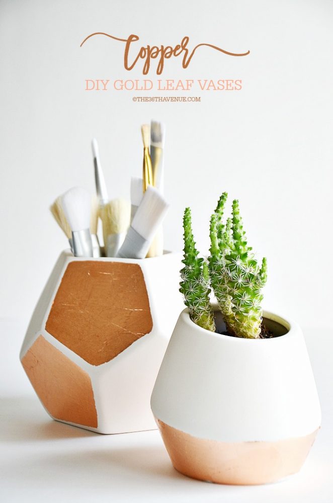 DIY Copper Gold Leaf Vases | The 36th AVENUE